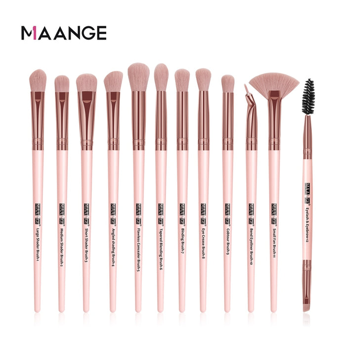MAANGE Pro 3/5/12 Pcs Makeup Brushes Set Eyeshadow Eyeliner Eyelash Eyebrow Brush Beauty Make up Blending Tools Maquiagem - Allofbeauty