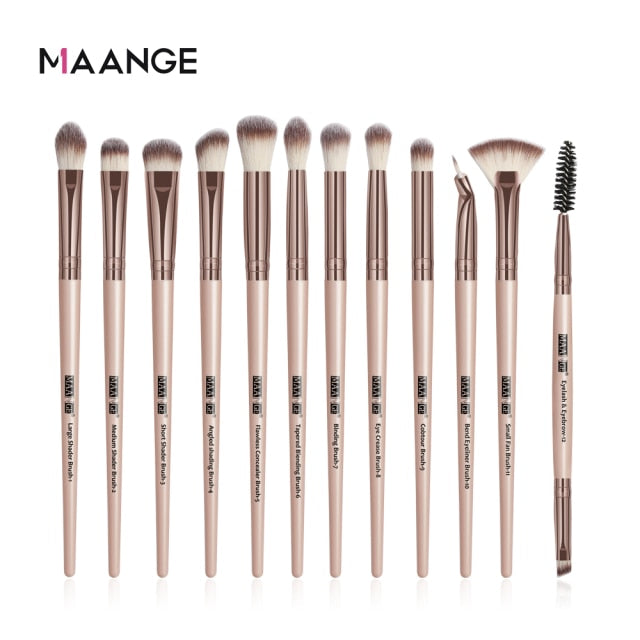 MAANGE Pro 3/5/12 Pcs Makeup Brushes Set Eyeshadow Eyeliner Eyelash Eyebrow Brush Beauty Make up Blending Tools Maquiagem - Allofbeauty
