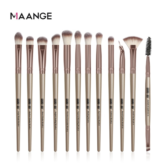MAANGE Pro 3/5/12 Pcs Makeup Brushes Set Eyeshadow Eyeliner Eyelash Eyebrow Brush Beauty Make up Blending Tools Maquiagem - Allofbeauty