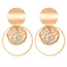 POXAM New Korean Statement Round Earrings For Women Geometric Gold Shell Fluff Dangle Drop Earrings Brincos 2020 Fashion Jewelry - Allofbeauty